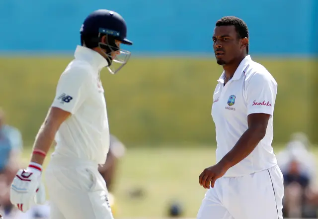 Shannon Gabriel and Joe Root