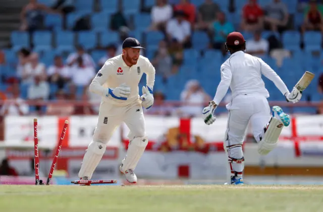 Jonny Bairstow runs out Shimron Hetmyer