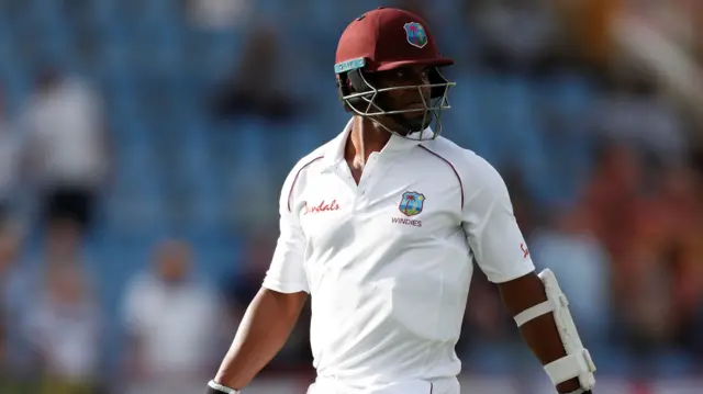 Shannon Gabriel walks off after losing his wicket