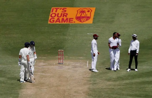 Shannon Gabriel and Joe Root