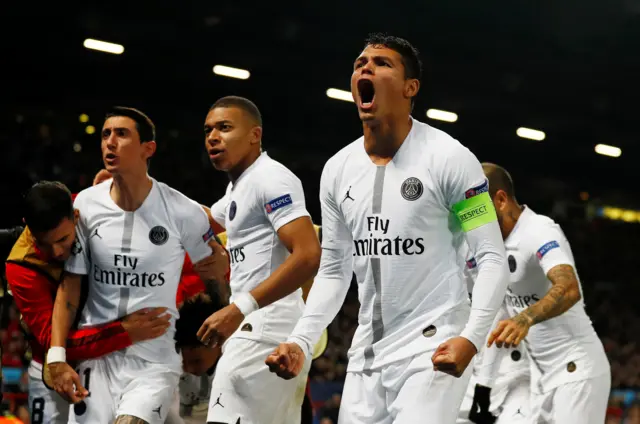 PSG players celebrate