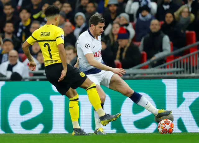 Jan Vertonghen and Jadon Sancho