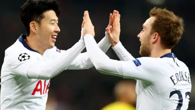 Tottenham's Son Heung-min and Christian Eriksen