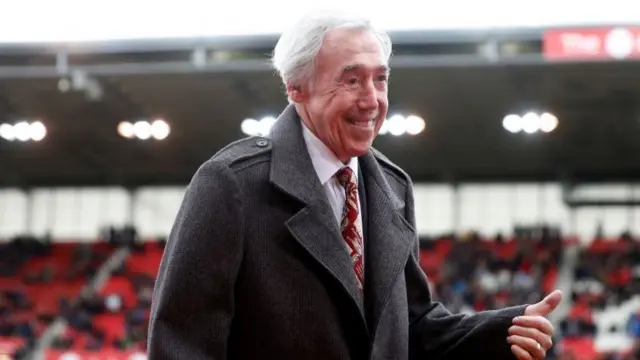 Former Stoke City and England footballer Gordon Banks before a Stoke City match