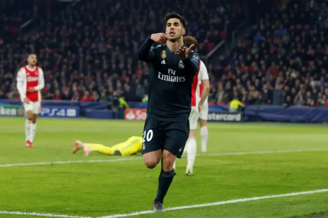 Marco Asensio celebrates