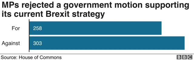 Chart showing government motion vote result