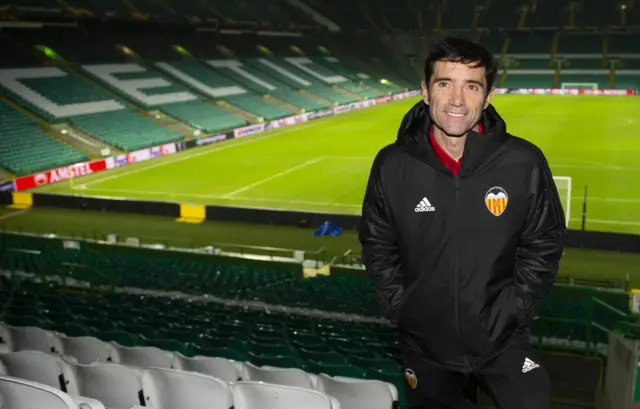 Valencia head coach Marcelino at Celtic Park last night