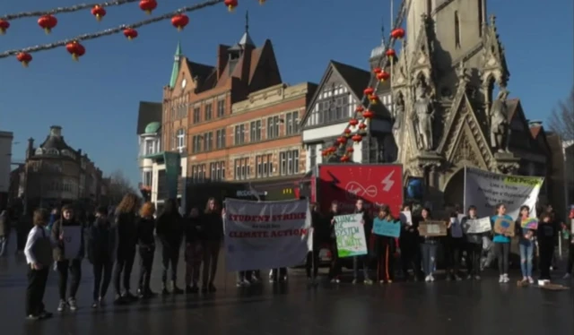 Climate change demonstration in Leicester