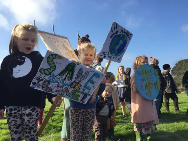 Child protesters in Truro