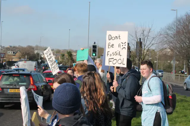 Protesters in Truro