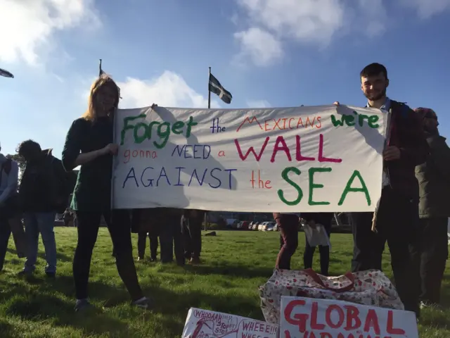 Protesters in Truro