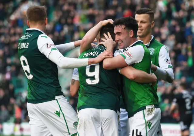 Hibs delivered a victory for new manager Paul Heckingbottom