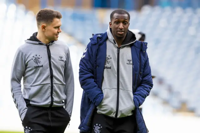 Glen Kamara (right) starts in the Rangers midfield today