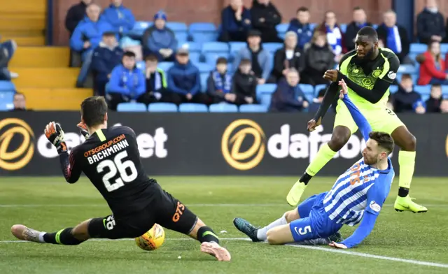 Odsonne Edouard forces a save from Daniel Bachmann