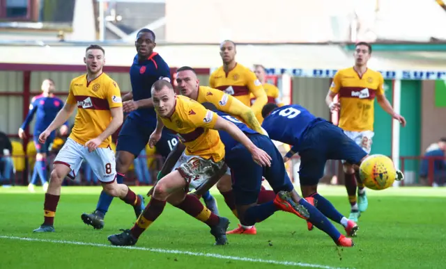 Hearts and Motherwell players