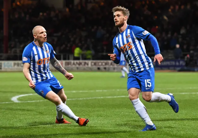 Conor McAleny wheels away after scoring against Dundee