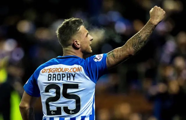 Eamonn Brophy celebrates scoring for Kilmarnock