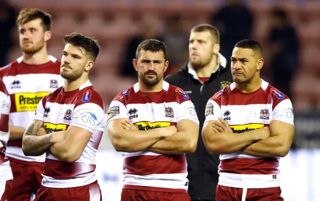 Wigan players after the World Club Challenge defeat