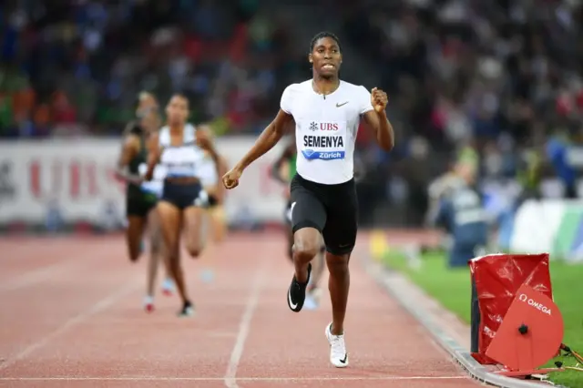 South Africa's Caster Semenya competes to win the women's 800 metres during the IAAF Diamond League 'Weltklasse' athletics meeting at the Letzigrund stadium in Zurich on August 30, 2018.