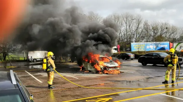 Car on fire