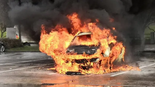 Car on fire