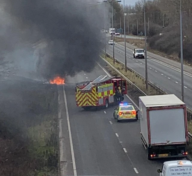 Burning car