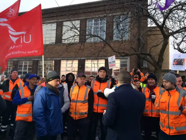 Striking bin workers