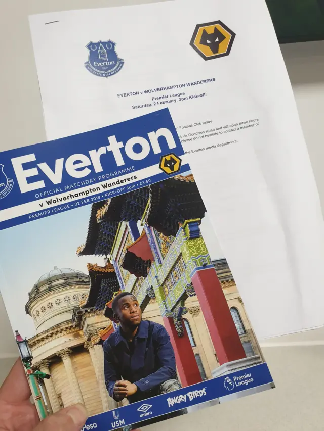 Everton programme