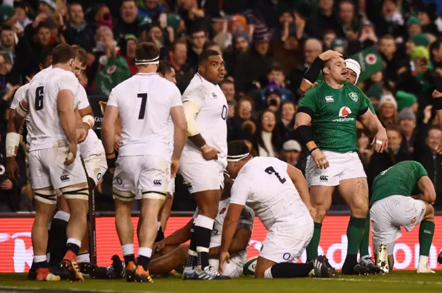 Cian Healy celebrates