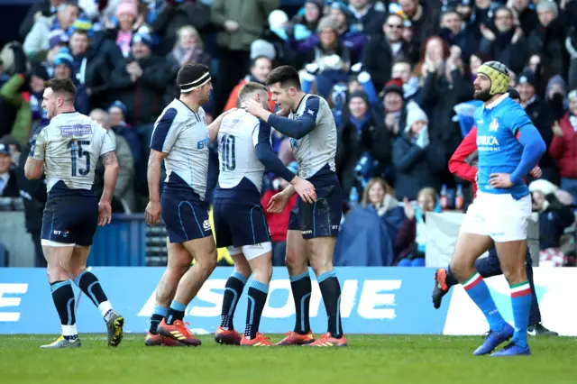 Scotland players celebrate