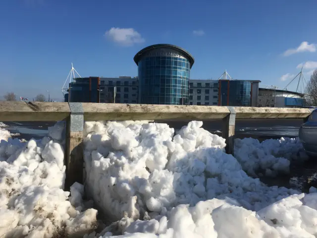 Madejski Stadium car park snow