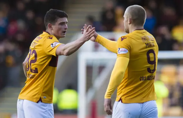 Motherwell's Jake Hastie and Curtis Main