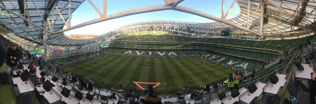 A panoramic view of the Aviva pitch