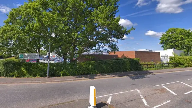 Entrance with sign to  South Cheshire Private Hospital