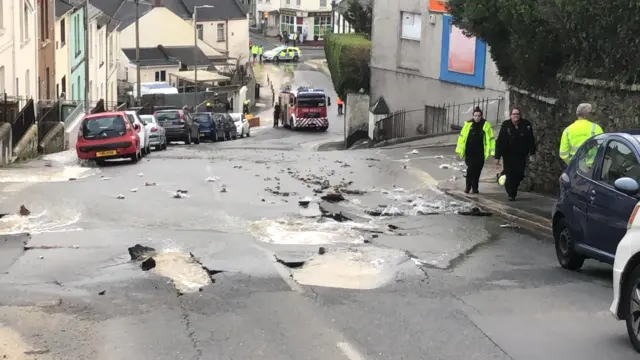 Plymouth water main burst