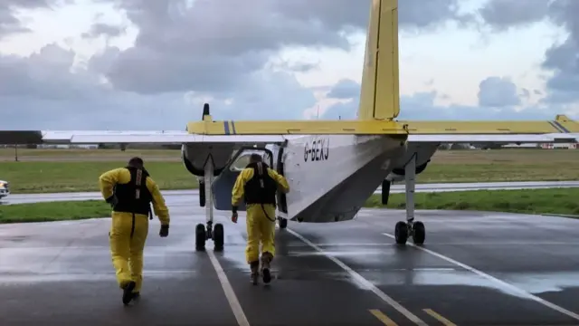 Search staff board a plane