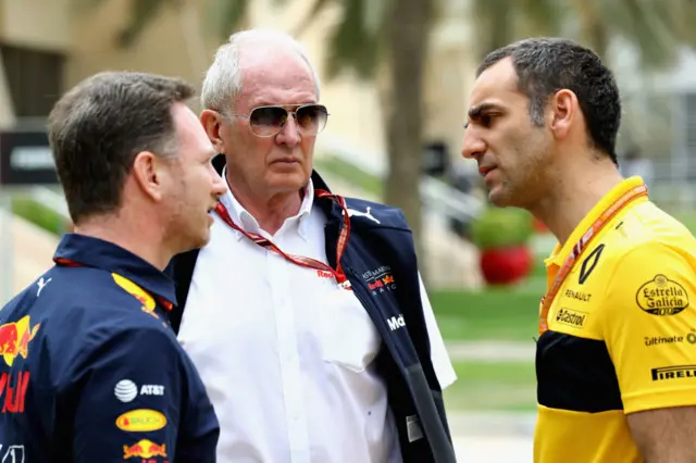 Christian Horner, Helmut Marko and Renault