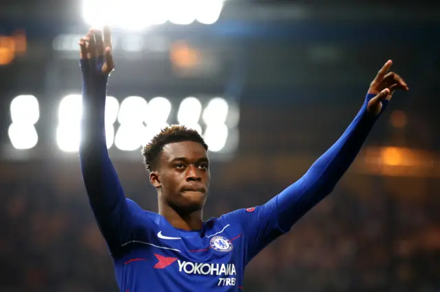 Callum Hudson-Odoi celebrates