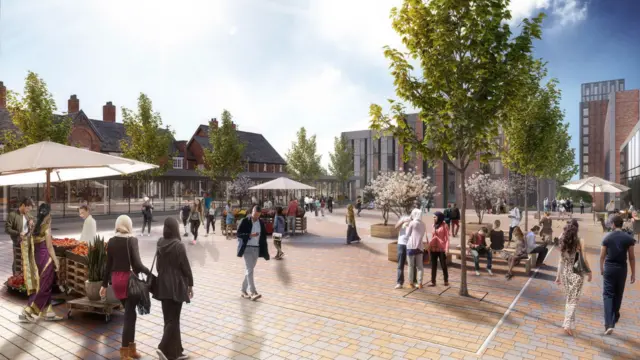 Artist impression of Freemen’s Common student village