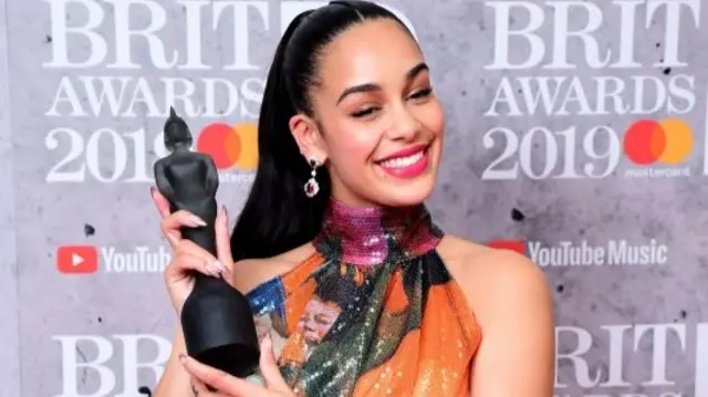 Jorja Smith with her Best British Female Solo Artist Brit Award