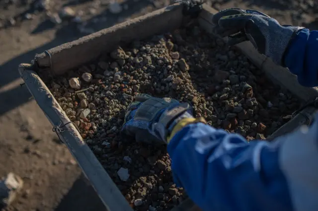 A miner's hands