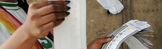 An official counting votes in Nigeria