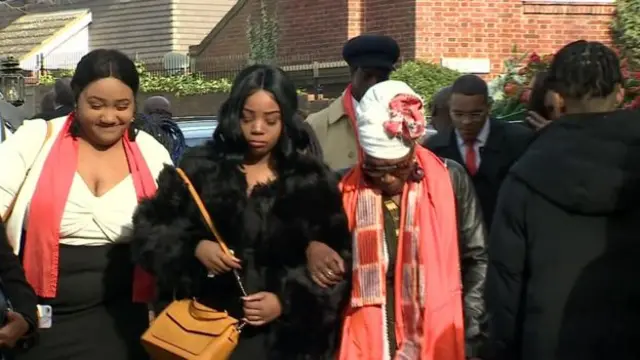 Guests arriving at Jaden Moodie's funeral