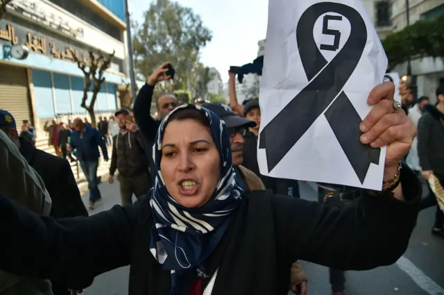 Woman demonstrating