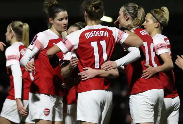 Arsenal celebrate a goal