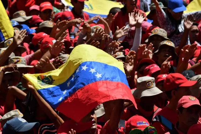 Maduro supporters rally in Caracas, Venezuela