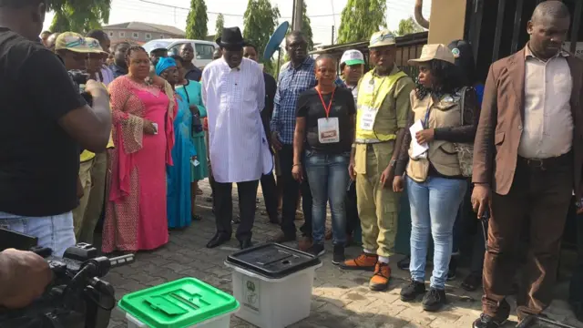 Goodluck Jonathan and ballot boxes