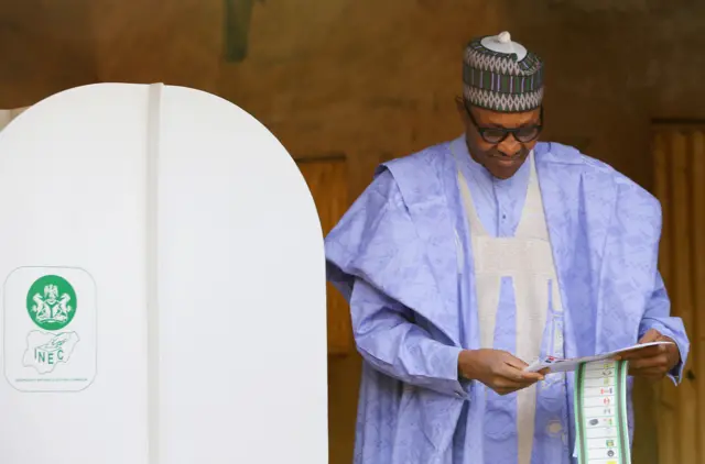 President Buhari votes