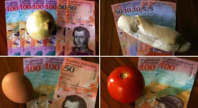 Images showing how much basic foodstuffs cost in Venezuela