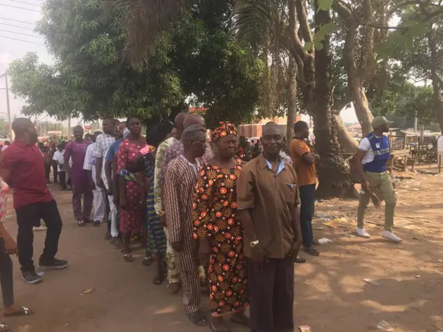 People in a queue